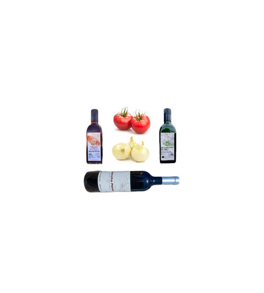 Estuche Ensalada De Tomate  + Vino Y Aceite Ecoógicos. De Conil