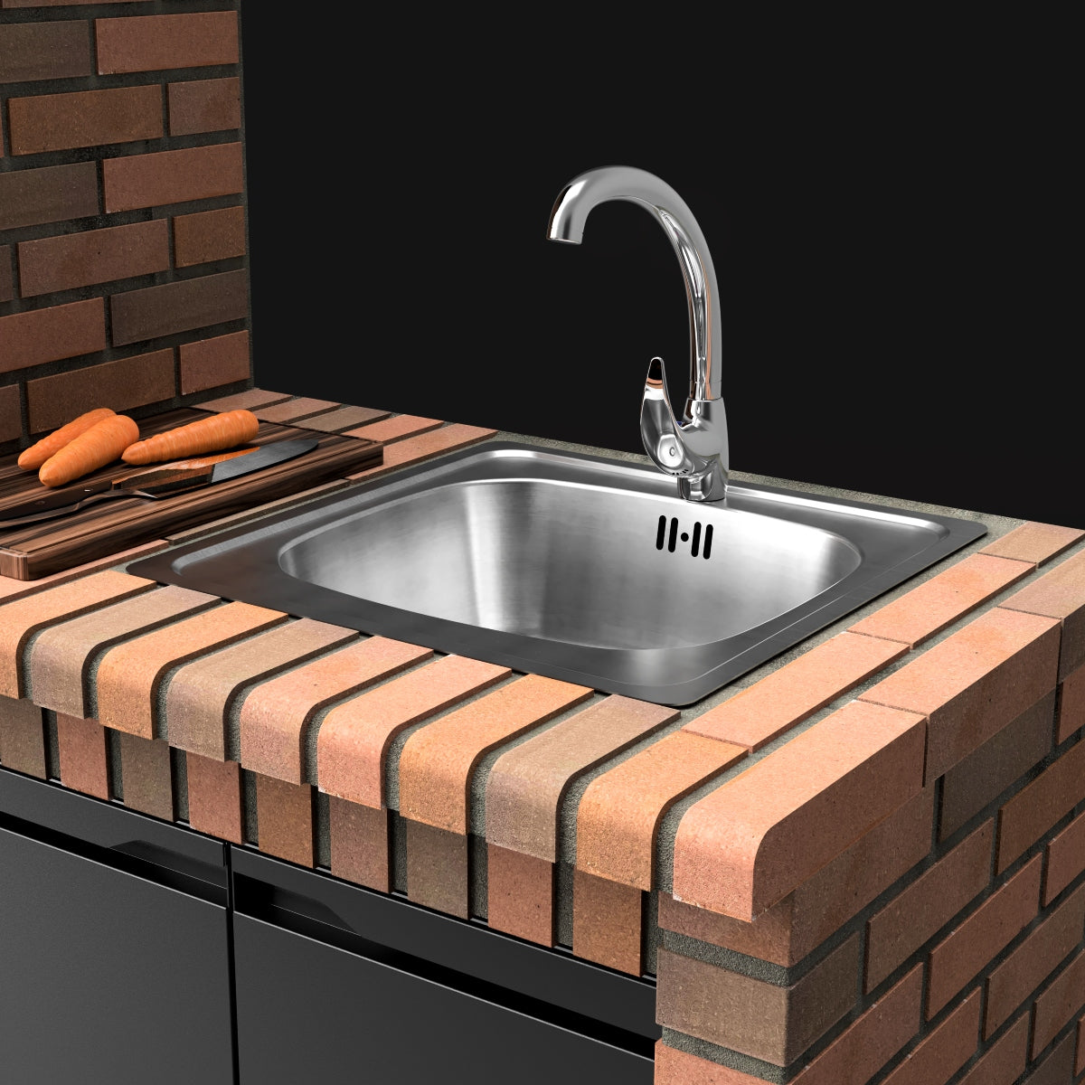 Módulo bancada con fregadero Volterra beige, Movelar