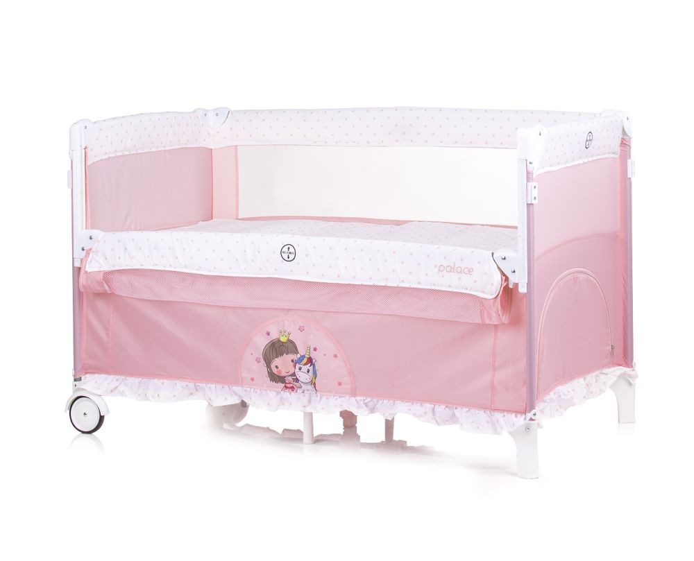 Cuna De Viaje Con Dosel Y Cambiador Palace Princess Pink_4