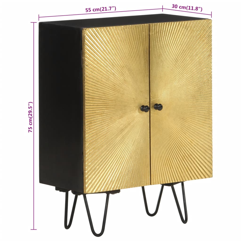 Aparador De Madera Maciza De Mango 55x30x75 Cm_5