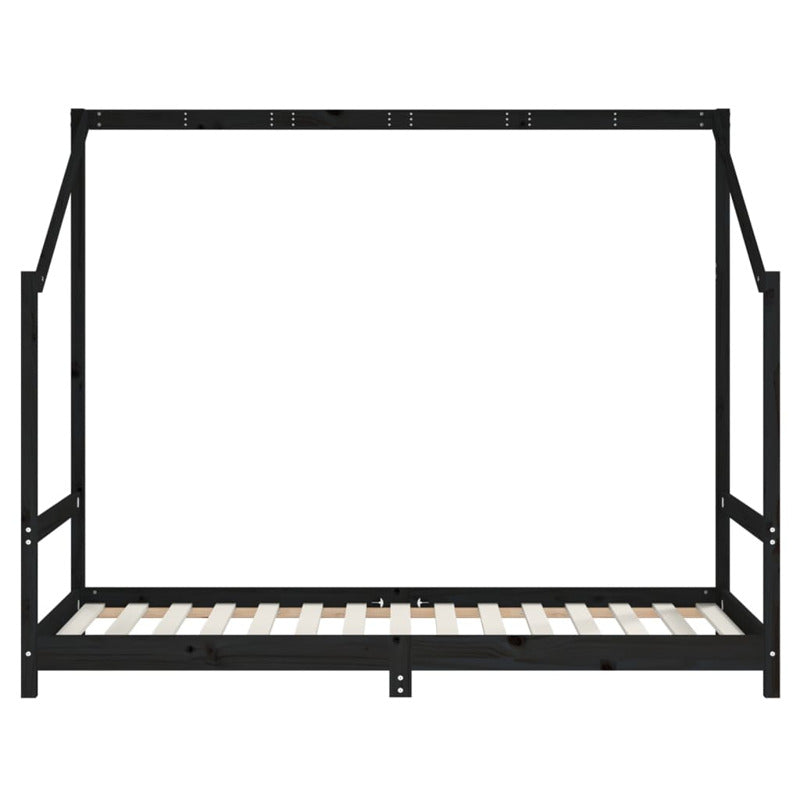 Vidaxl Estructura De Cama De Niños Madera De Pino Negro 2x(90x190) Cm_5
