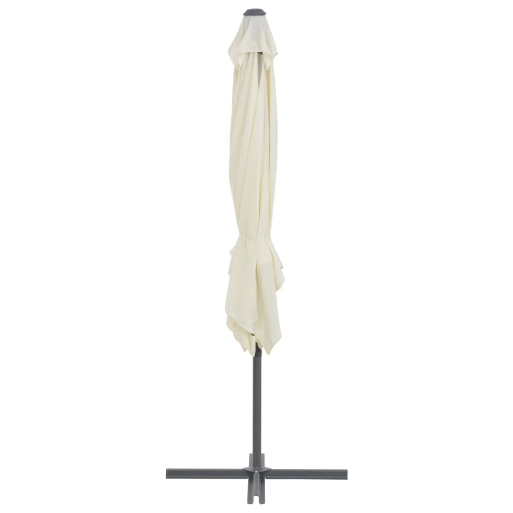 Vidaxl Sombrilla De Jardín Voladiza Con Palo De Acero Arena 250x250 Cm_4