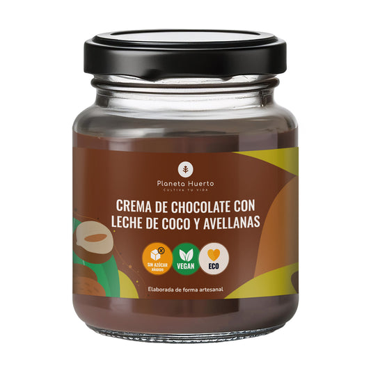 Crema de chocolate con leche de coco y avellanas ECO Planeta Huerto 230 gr