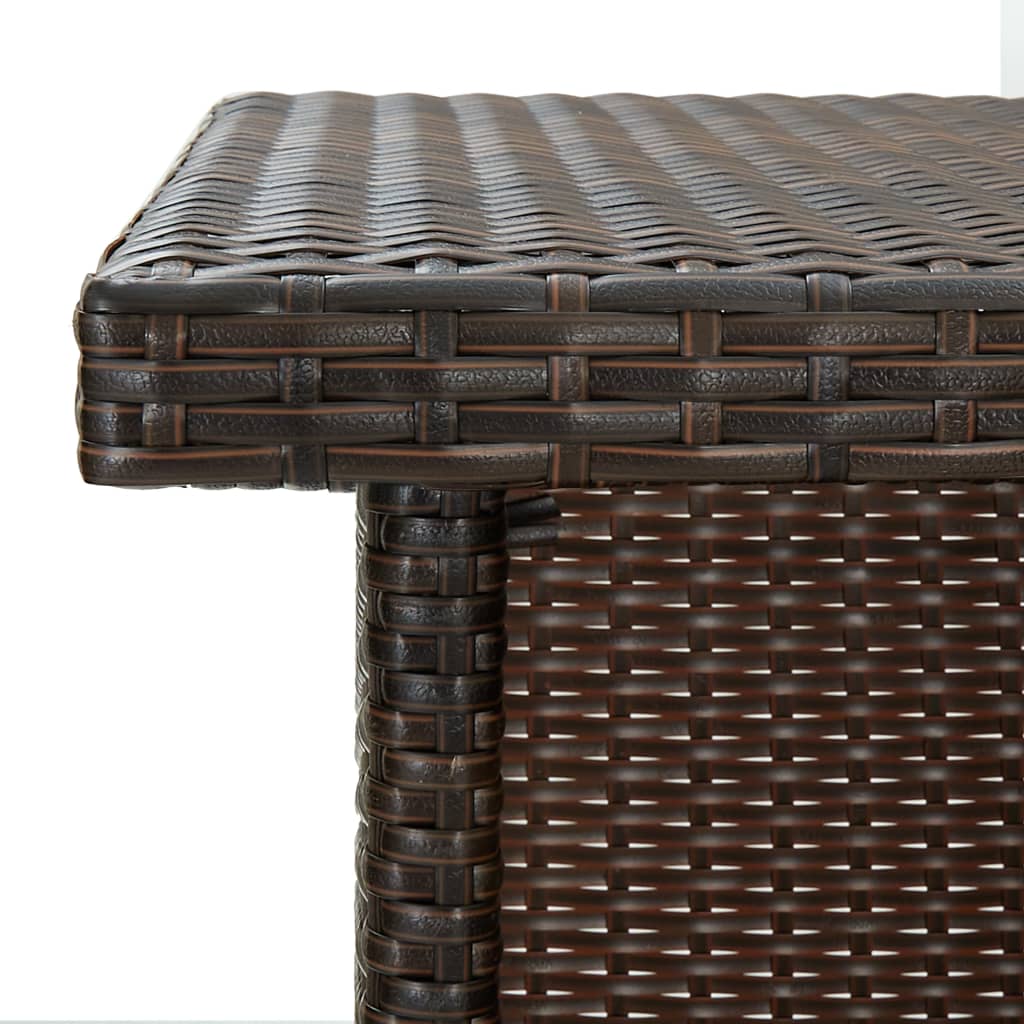 Mesa De Bar De Esquina Marrón Ratán Sintético 100x50x105 Cm_4