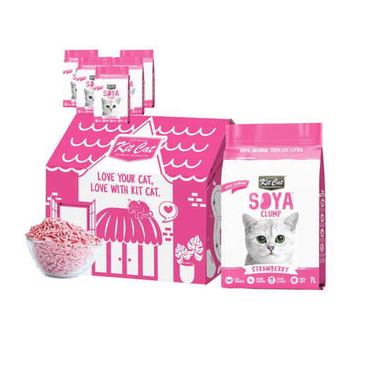Pack 6 Kit Cat Arena Eco SoyaClump - Strawberry 7 L Arena para gatos