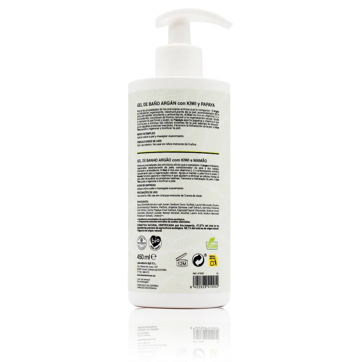Gel de Ducha de Argán, Kiwi y Papaya Labnatur Bio 450 ml | Hidratante, Nutritivo y Antioxidante | Vegano_1