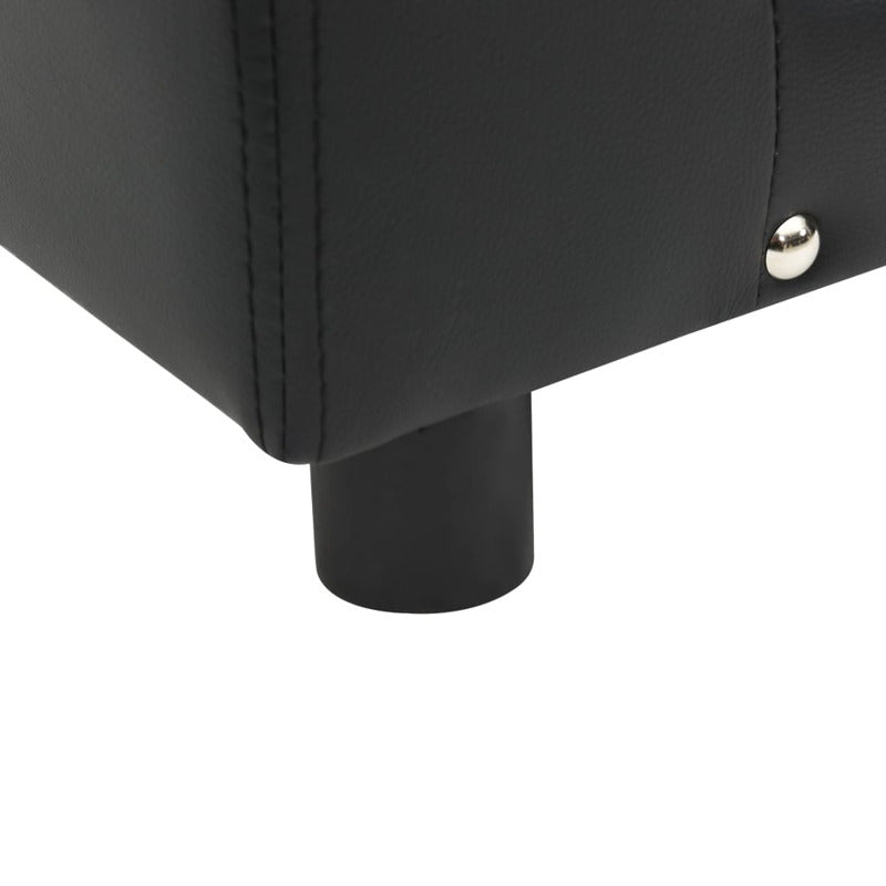 Vidaxl Sofá Para Perros Felpa Y Cuero Sintético Negra 81x43x31 Cm_5