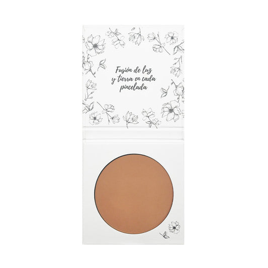 Maquillaje Polvo Compacto 02 Beige Alboraya, Acabado Impecable, Con Rosa Mosqueta y Manteca de Karité,  NaturaBio Cosmetics, 30ml