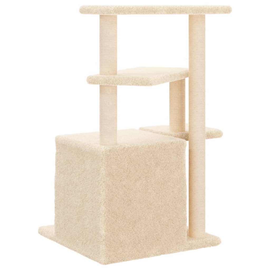 Rascador Para Gatos Con Postes De Sisal Color Crema 83,5 Cm_5