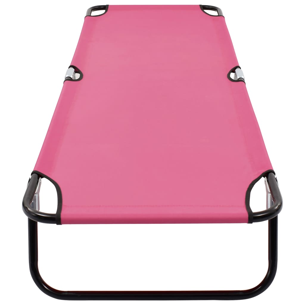 Tumbona Plegable De Acero Rosa_4