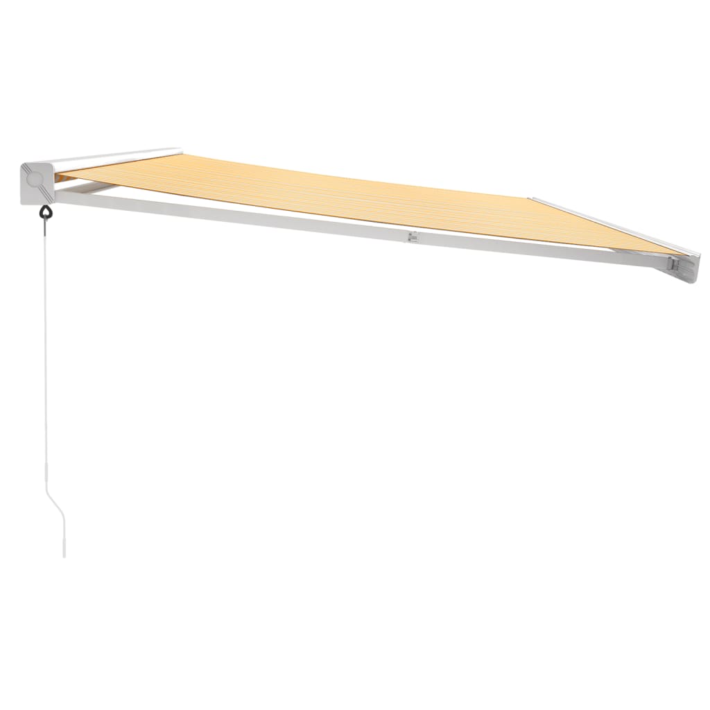 Toldo Retráctil Aluminio Y Tela Amarillo Y Blanco 5x3 M_5