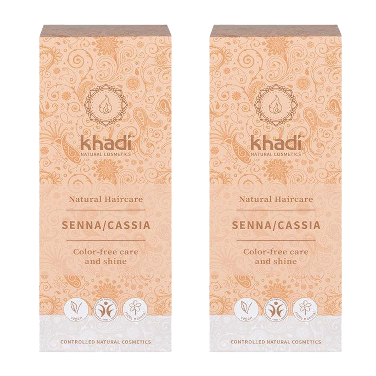 Pack 2x Henna Cassia Neutra 100% natural, Khadi, 100 g