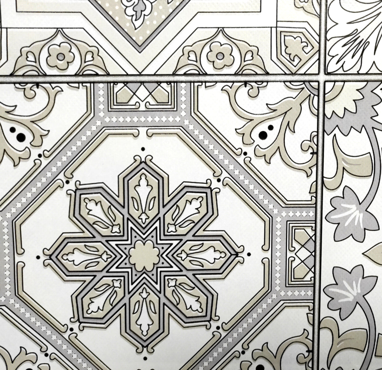 Mantel| Composicion Pvc| Base Poliester| Antimanchas| Mosaico Gris