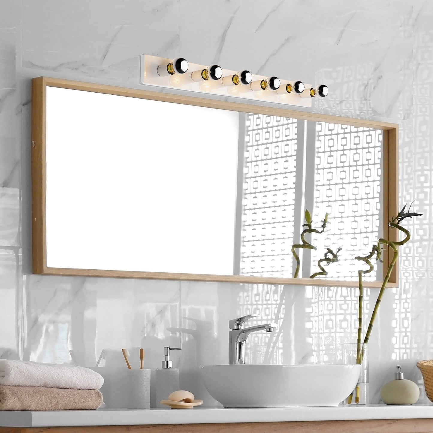 Aplique De Pared, Metal , Blanco, 10x10x91, Casquillo 6 X E27 Max 40 W_5