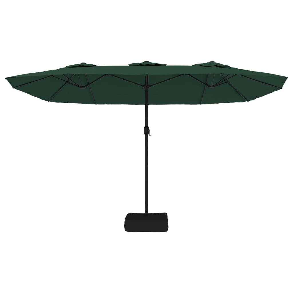 Vidaxl Sombrilla Doble De Jardín Con Luces Led Verde 449x265 Cm_4