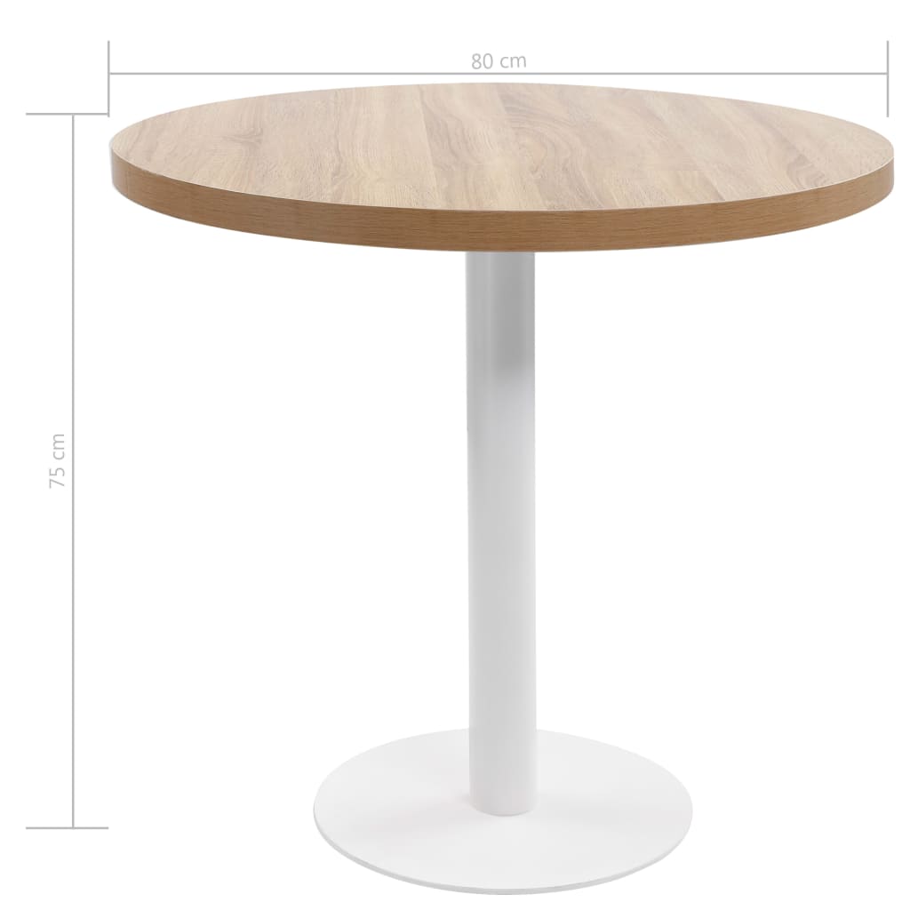 Mesa De Bistró Mdf Marrón Claro 80 Cm_3