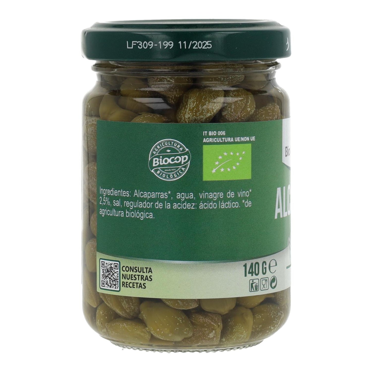 Alcaparra en Vinagre Bio Organica Italia 140 gr