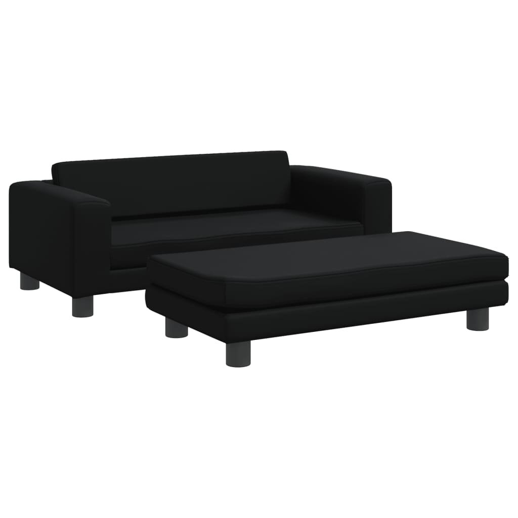 Cama De Perros Con Extensión Cuero Sintético Negro 100x50x30 Cm / Vetonek_5