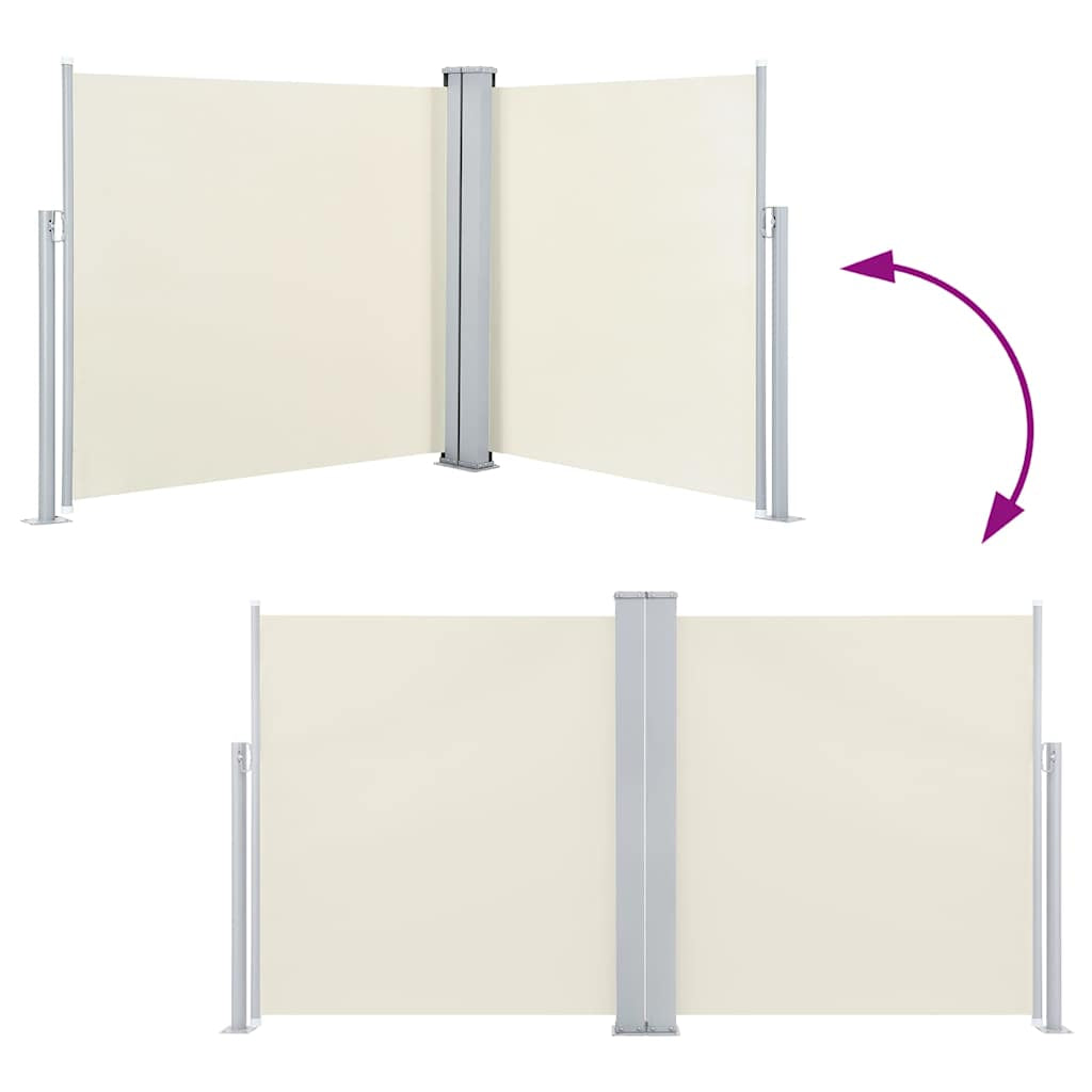 Vidaxl Toldo Lateral Doble Retráctil De Jardín Color Crema 170x600 Cm_4