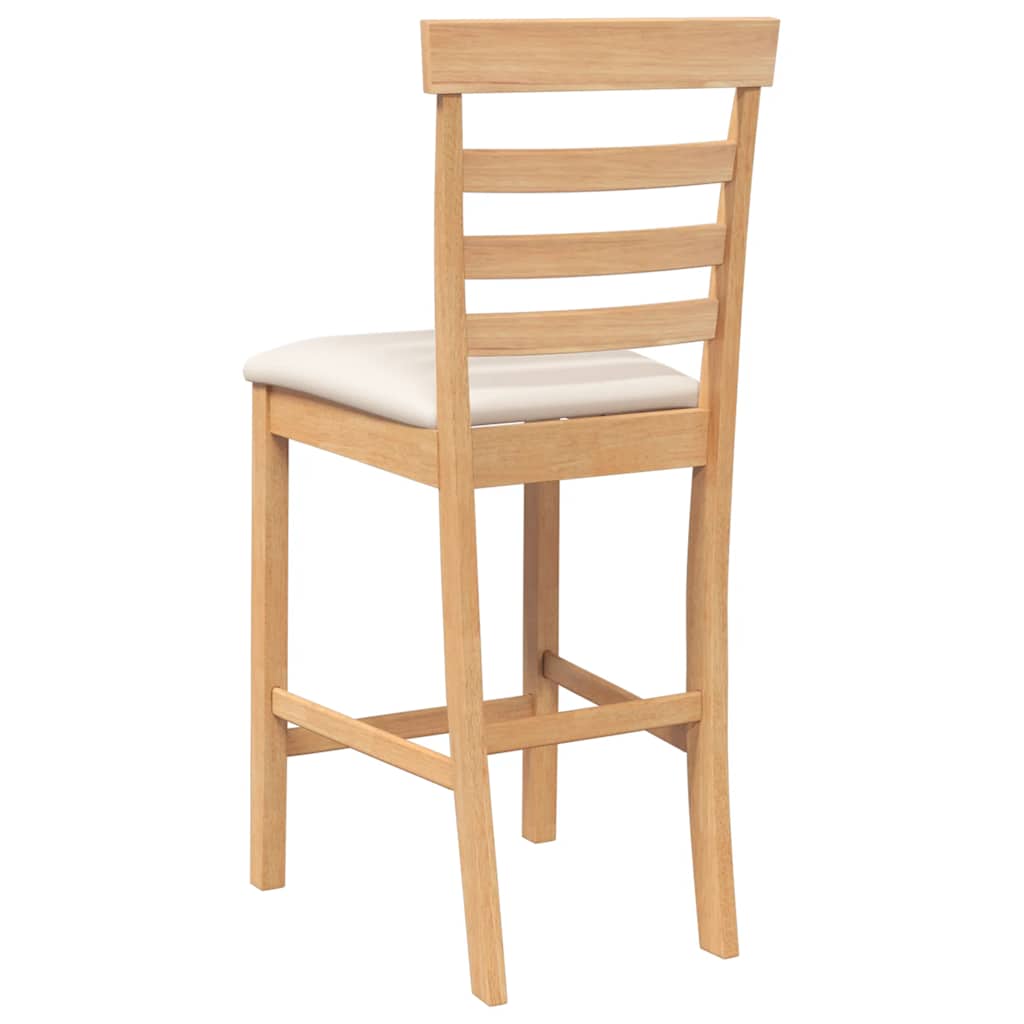 Taburetes De Bar Con Cojines 2 Uds Madera Maciza Natural Caucho_5