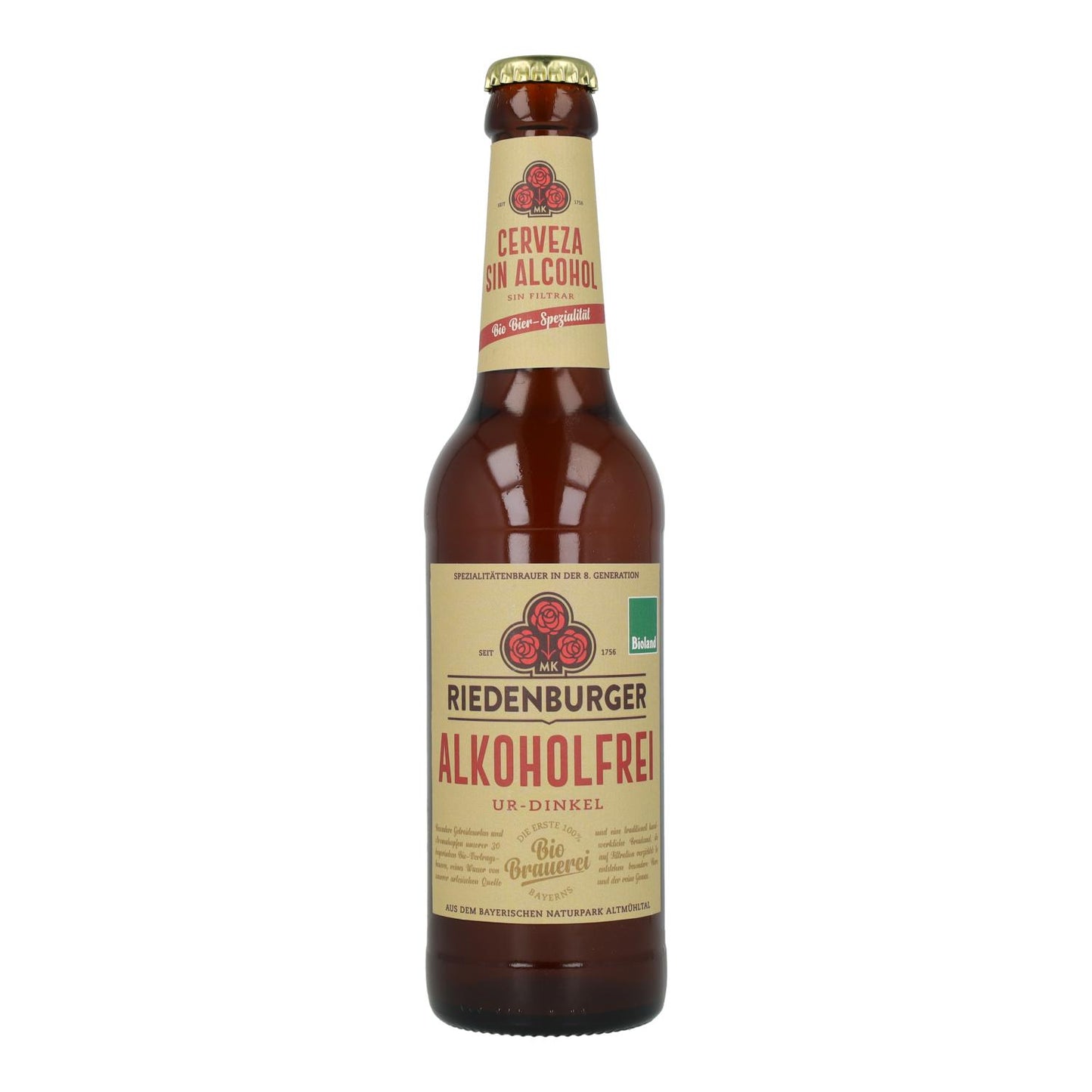 Cerveza espelta sin alcohol bio Riedenburger 33cl