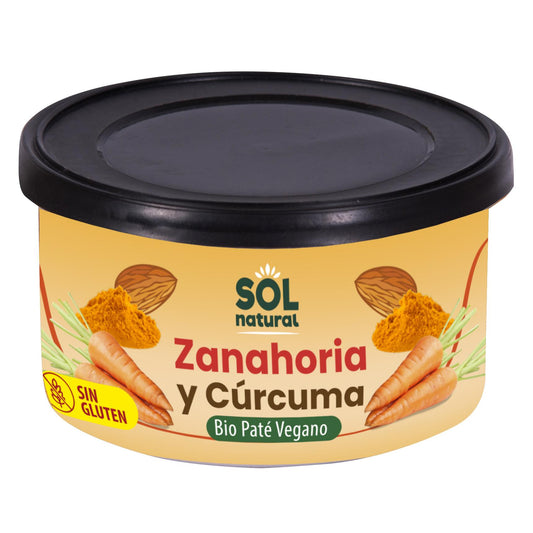 Paté Vegano de Zanahoria y Cúrcuma Sin gluten Bio Sol Natural 125 g