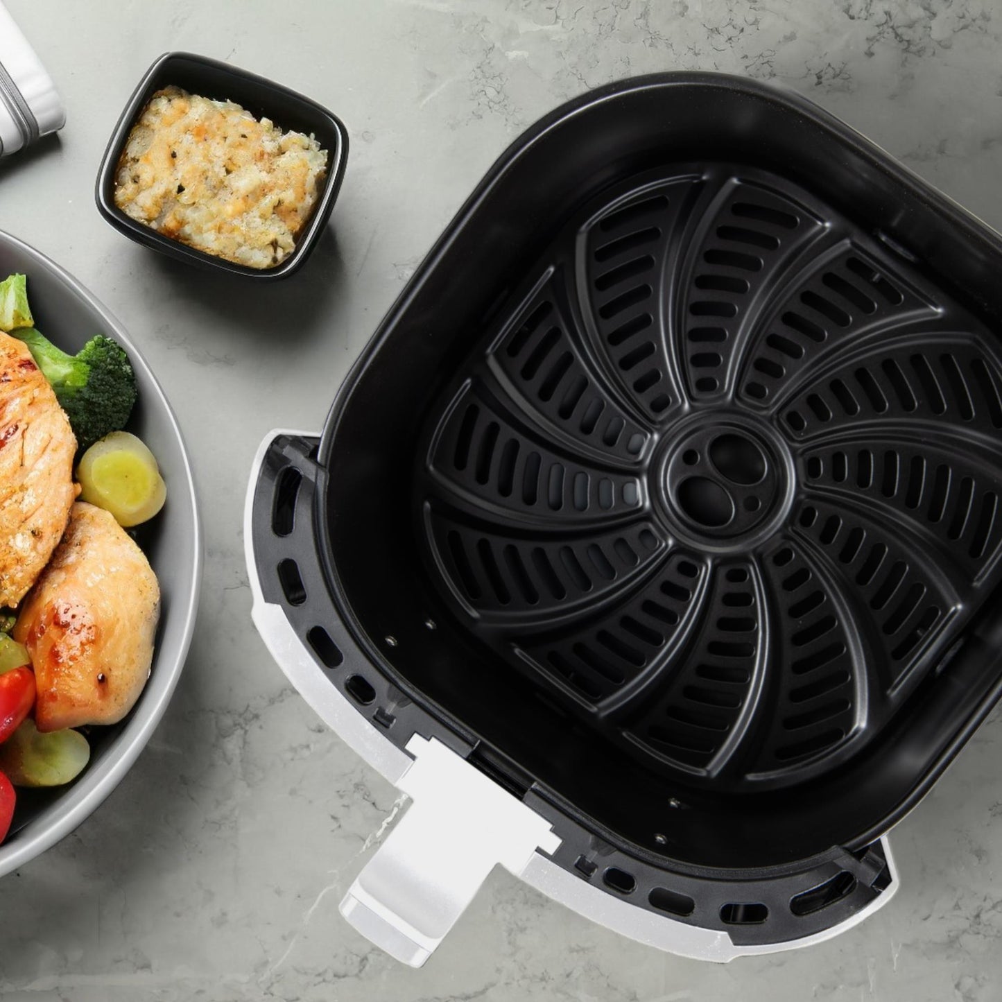 Freidora De Aire 6.9l 1800w Bergner Charcoal Con Revest. Cerámico Y Temporizador_3