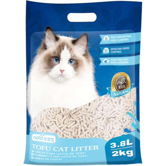 Arena para gatos de tofu biodegradable Nobleza 3.8 L