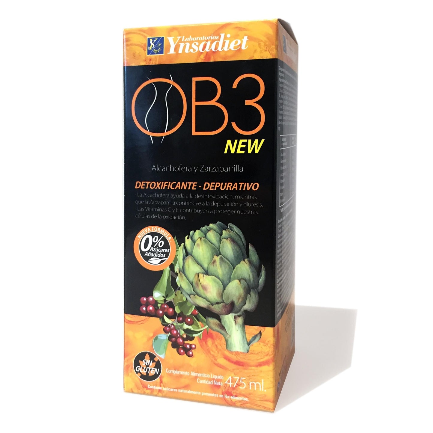 OB3 jarabe drenante sin azucares Ynsadiet 475 ml 475 ml