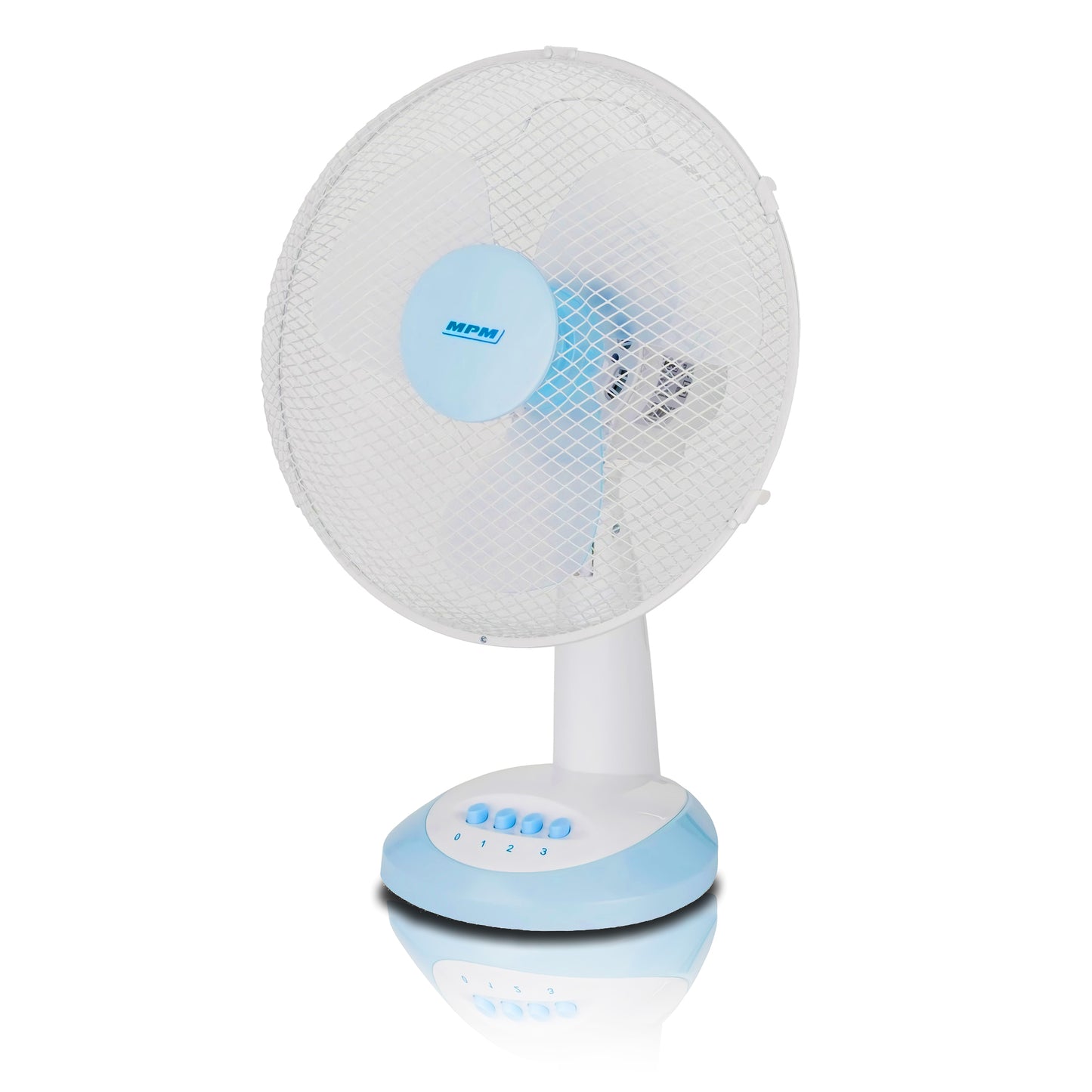 Ventilador Portátil Sobremesa Oscilante 34 Cm, 3 Velocidades, Función Bloqueo Oscilación Mpm Mwp-16, Blanco