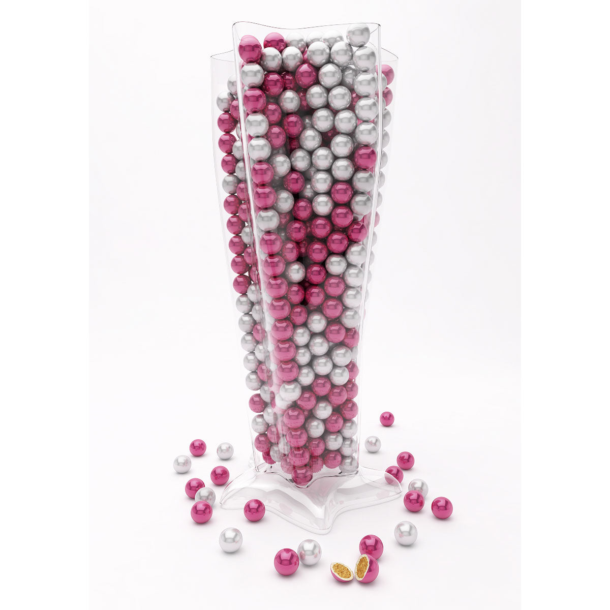 Jarrón Estrella Mini Chococranch Blancas Deluxe Rosa + Perla 800g_0