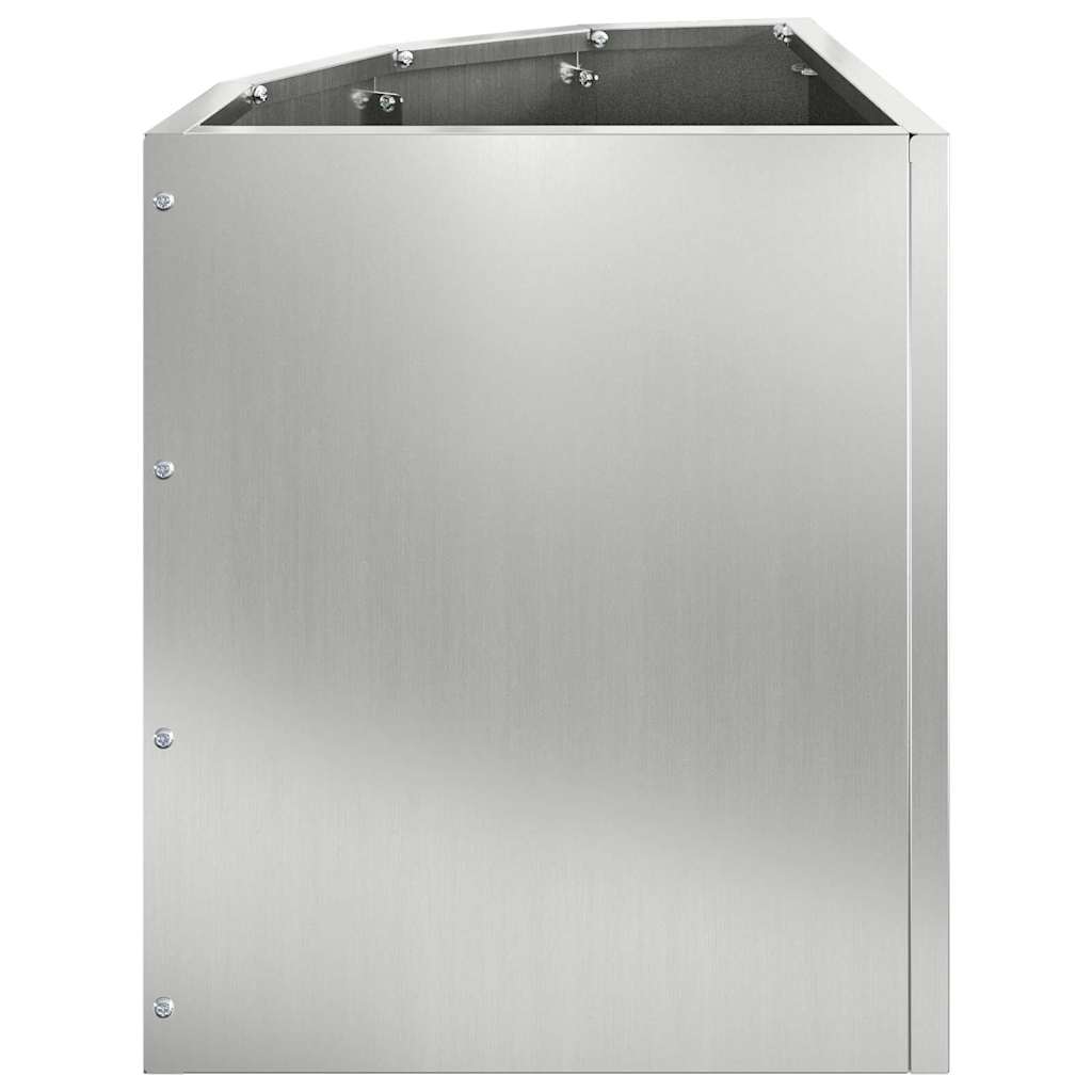 Macetero De Esquina Plateado 30 X 30 X 35 Cm Acero Galvanizado_5