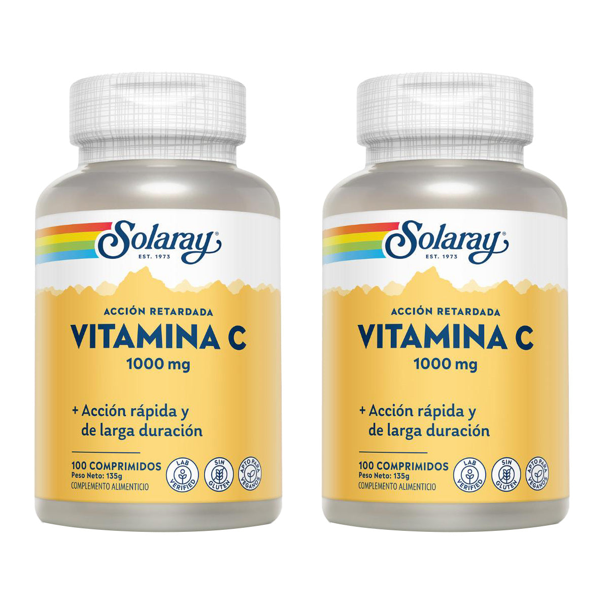 Pack 2x Vit. C 1000 Mg. A/R Solaray 100 comprimidos