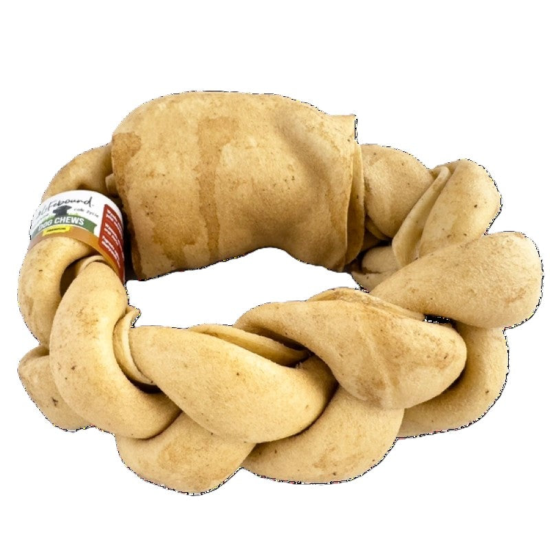 Lifebound - Hueso Masticable Natural para Perros de Ternera en Forma de Trenza con Sabor a Mantequilla - 6 uds - L