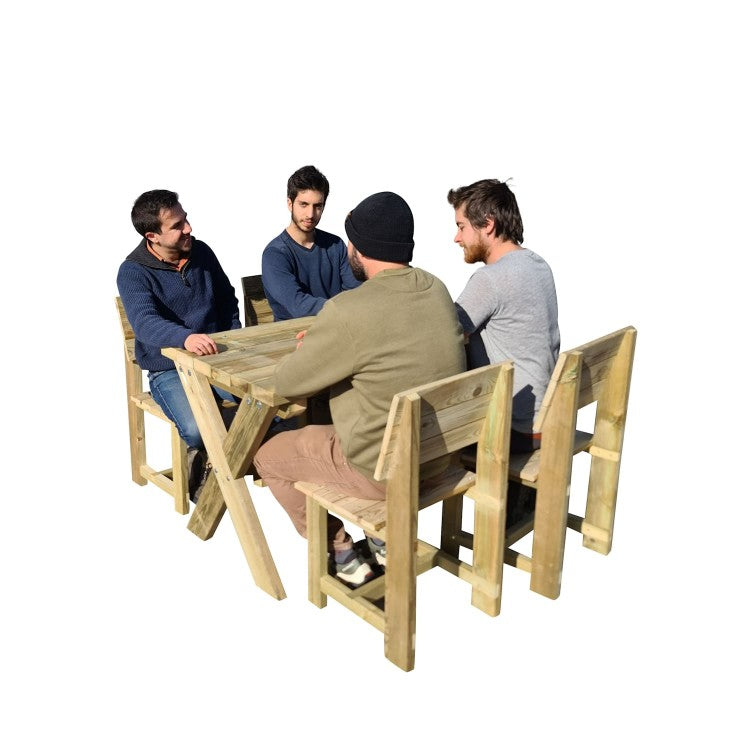 Mesa De Madera Masgames Xerta 120 Con Sillas Masgames Batea Madera Sin Pintar._5