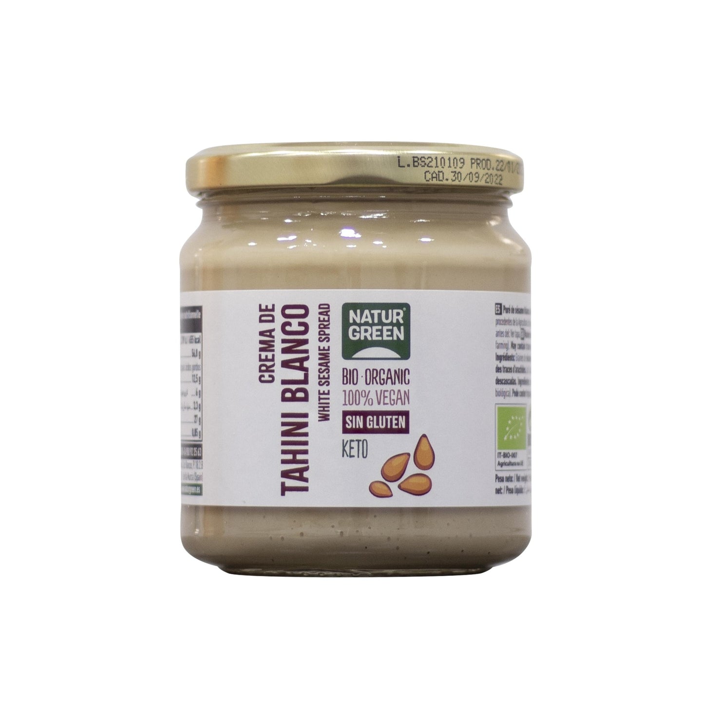 Crema de Tahin Blanco sin gluten Naturgreen 300 g