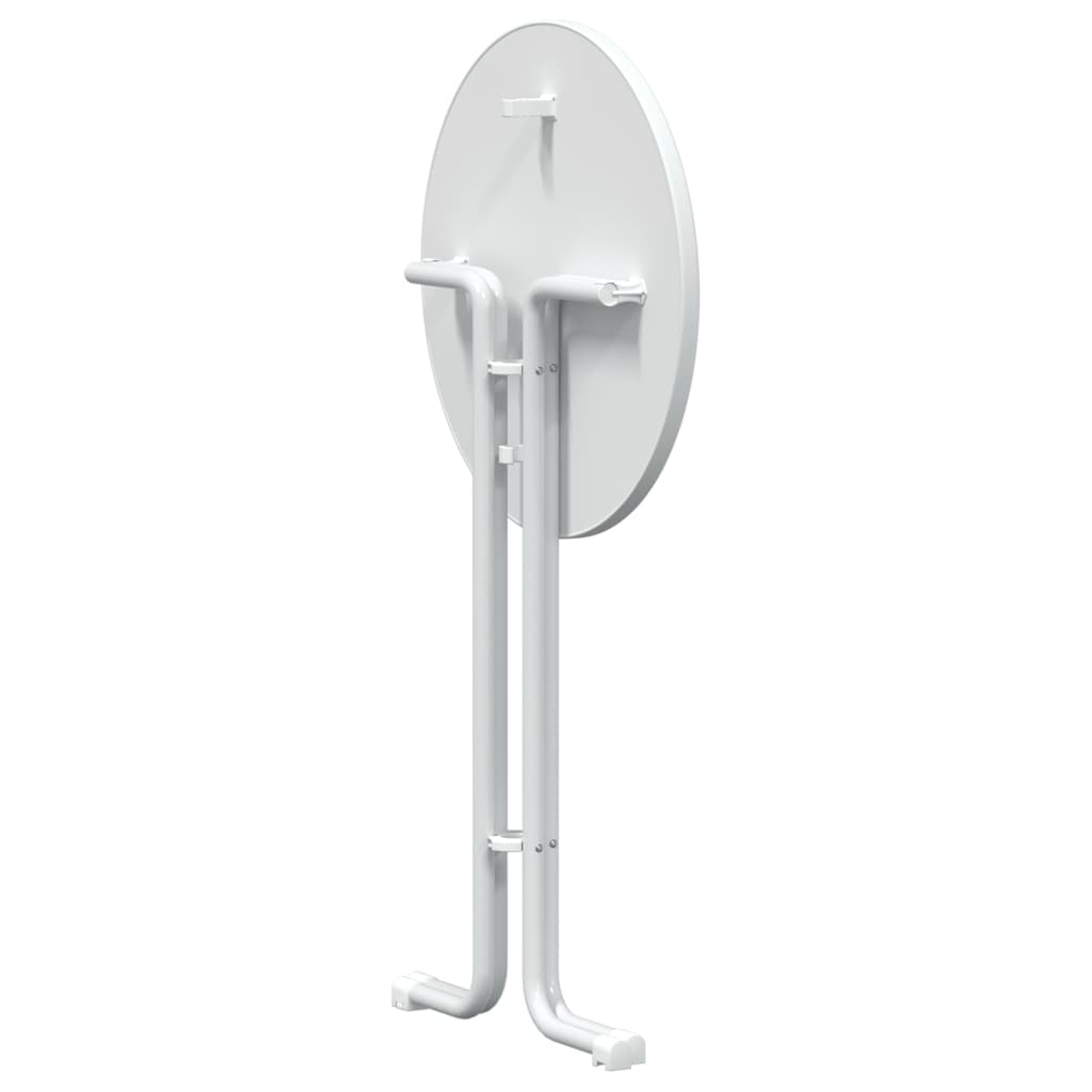 Mesa Alta De Comedor Madera Ingeniería Y Acero Blanco Ø70x110cm_4