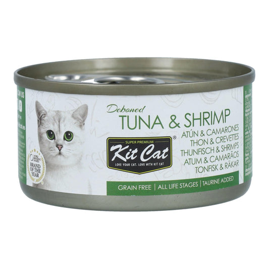 Kit Cat Lata Toppers - Atún & Camarones 80 g Comida húmeda para gatos en gelatina