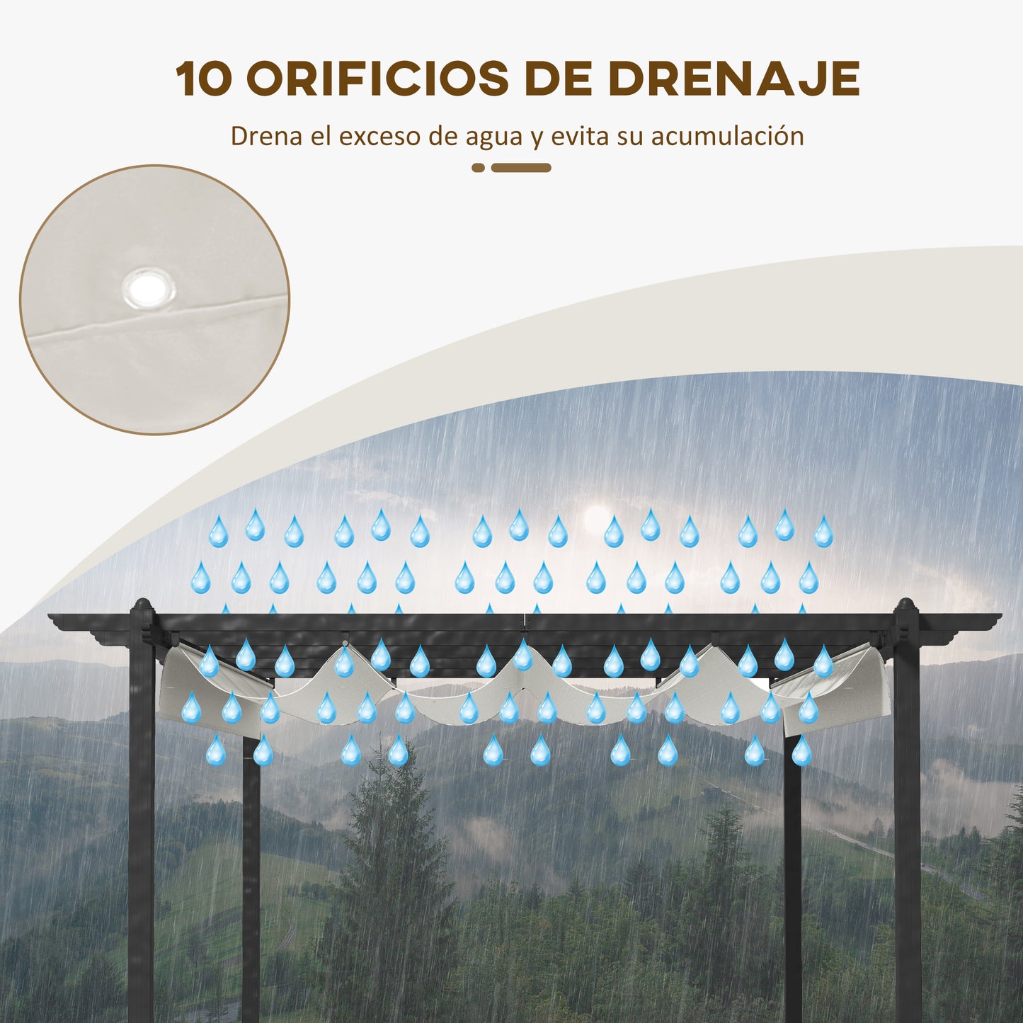 Outsunny Conjunto De Pérgola Incluye 1 Pérgola De Jardín 4x3 M Y 1 Cubierta_5