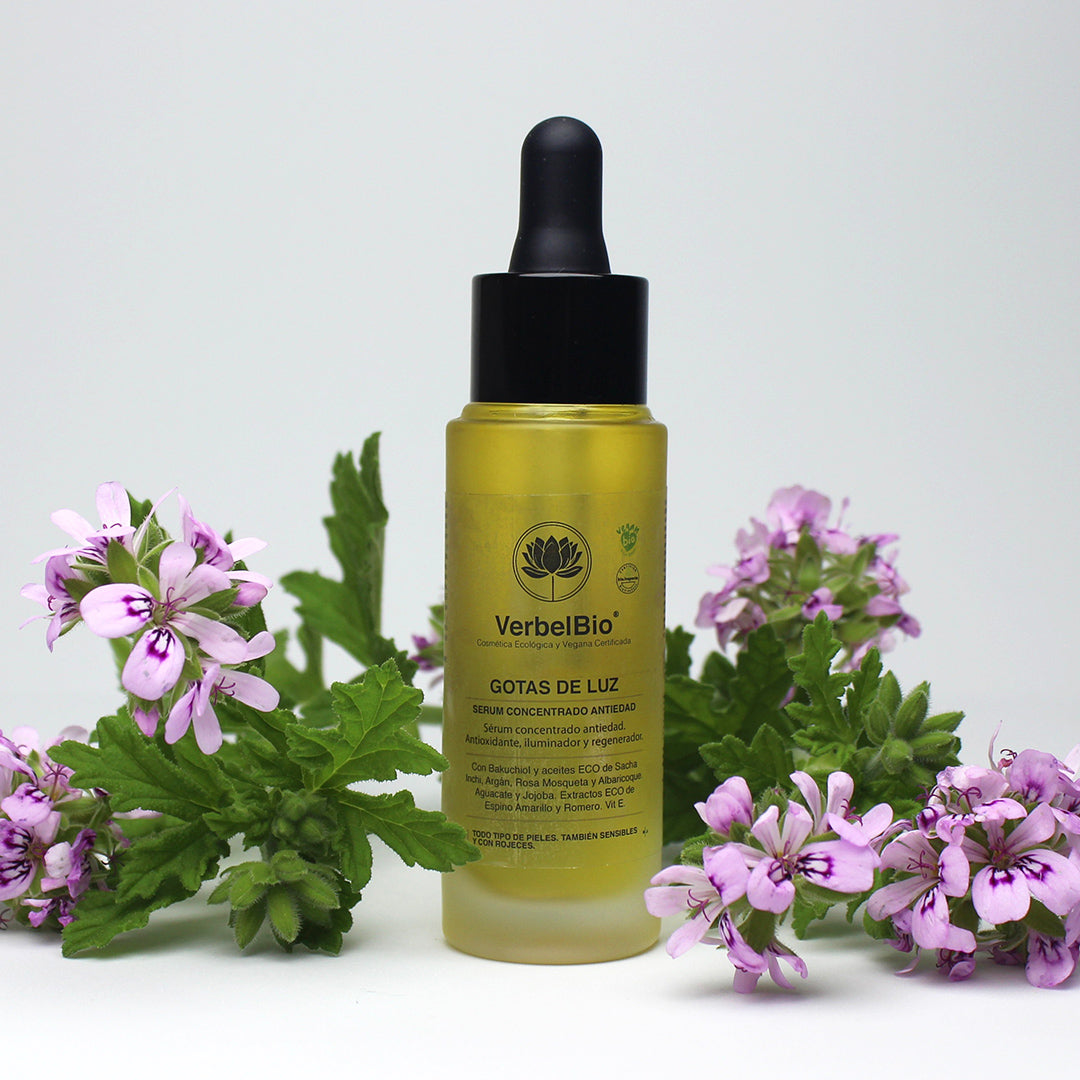 Verbelbio Gotas De Luz - Sérum ECO Antioxidante, Antiflacidez y Antiarrugas. Iluminador. 11 aceites y Backuchiol