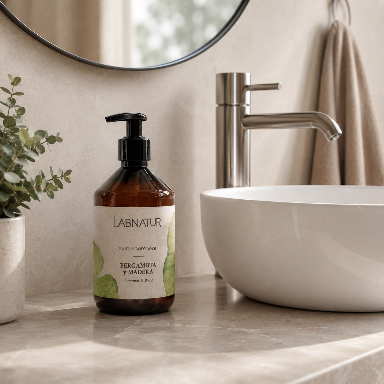 Jabón Manos y Cuerpo Bergamota y Madera Labnatur 500 ml | Aroma Amaderado y Cítrico | Limpieza Suave | Vegano_3