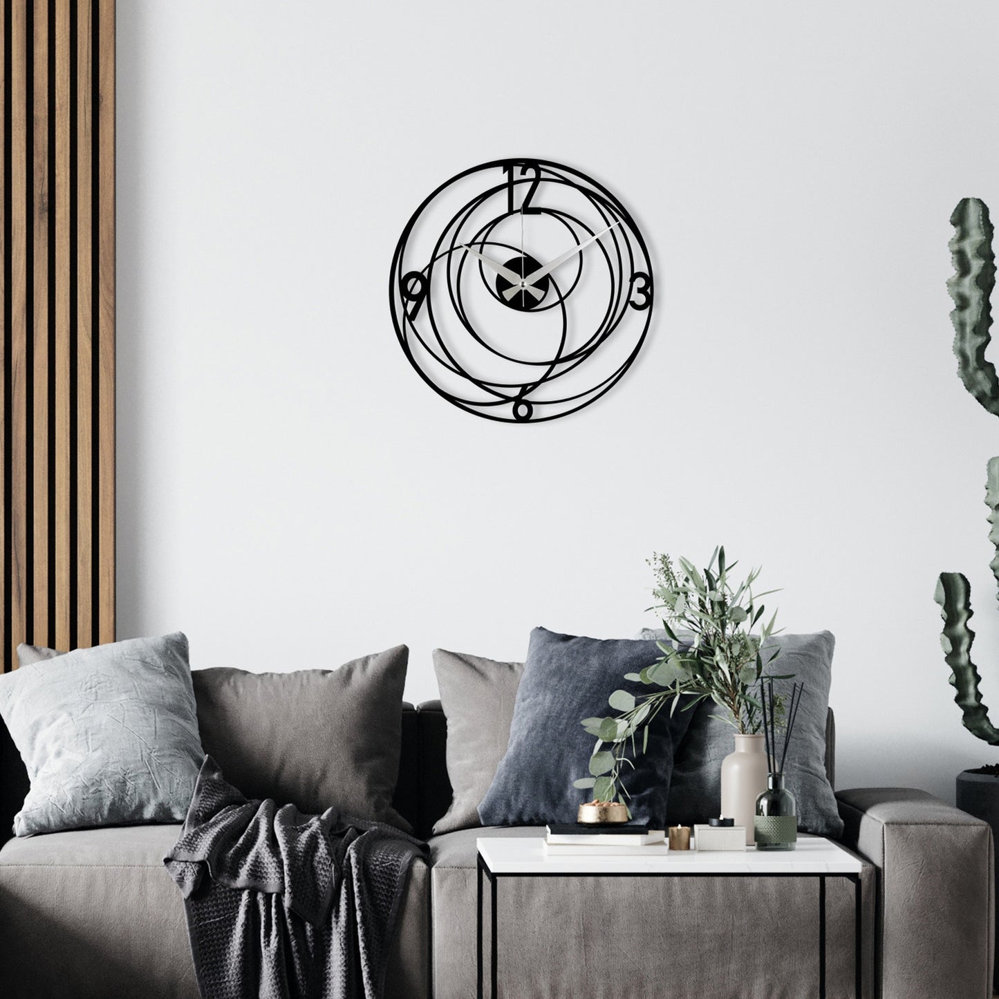 Reloj De Pared Metal Círculos_4