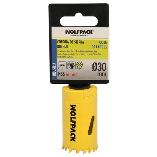 Corona Sierra Bimetal Ø 30 Mm. Templado Termico, Base Reforzada. Corona Madera, Broca Agujeros Madera, Acero, Hierro, Plasticos