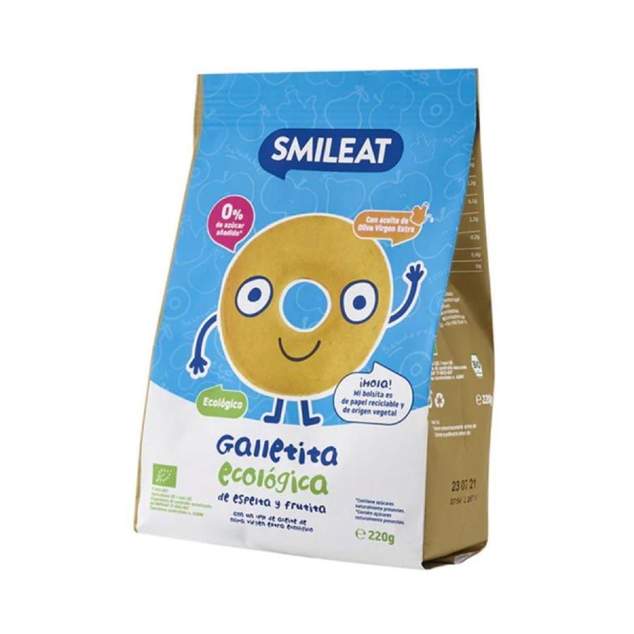 Pack 2x Galletas infantiles ECO de espelta con manzana Smileat, 220g