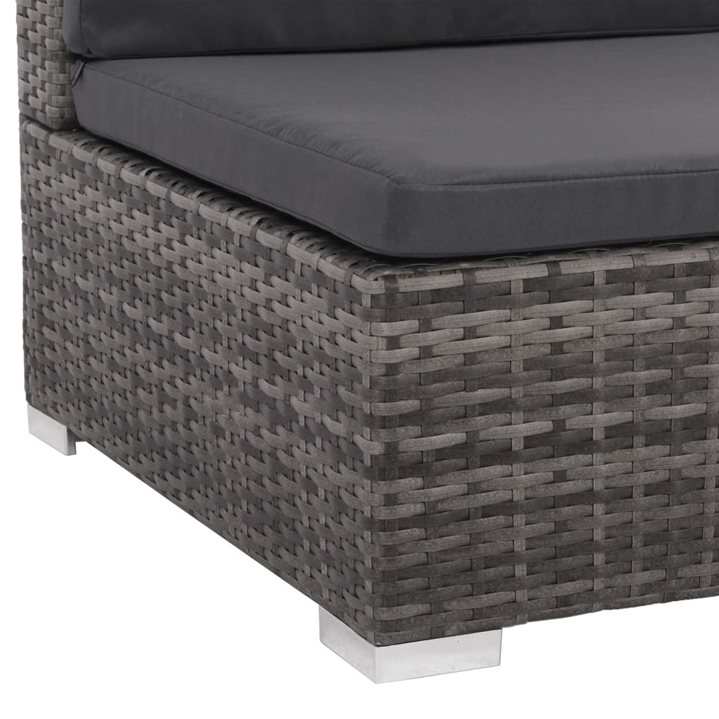 Vidaxl Set De Muebles De Jardín 7 Pzas Y Cojines Ratán Sintético Gris_5