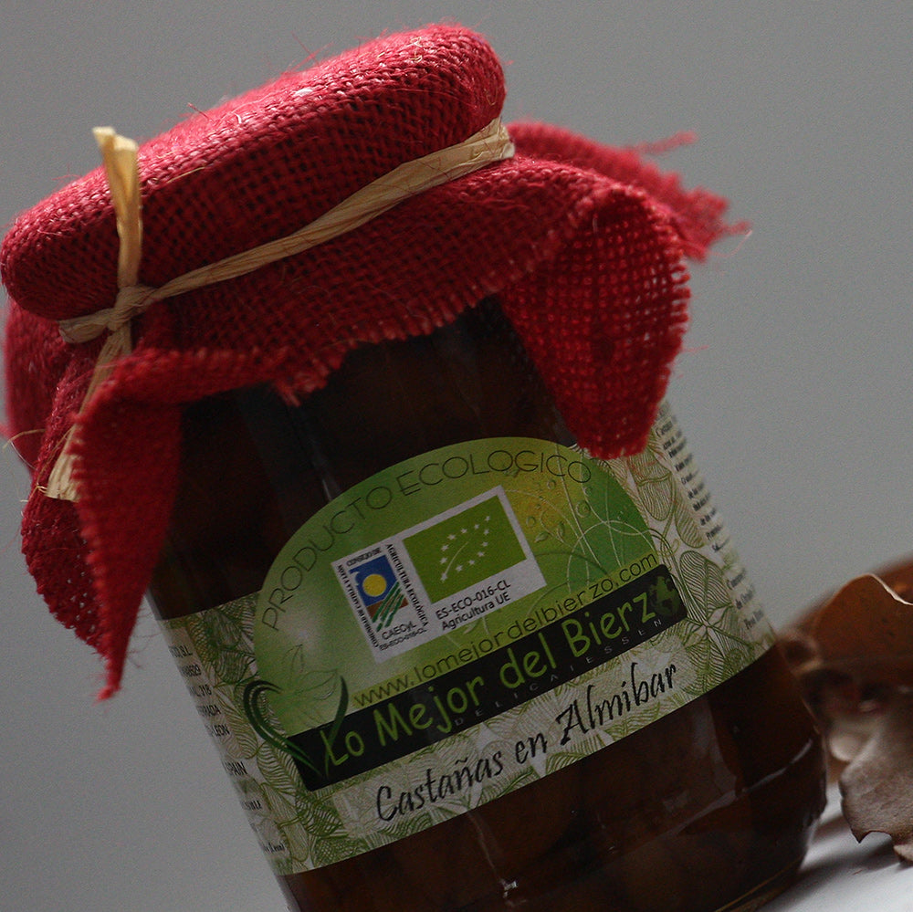 Castañas ecológicas del Bierzo en almíbar