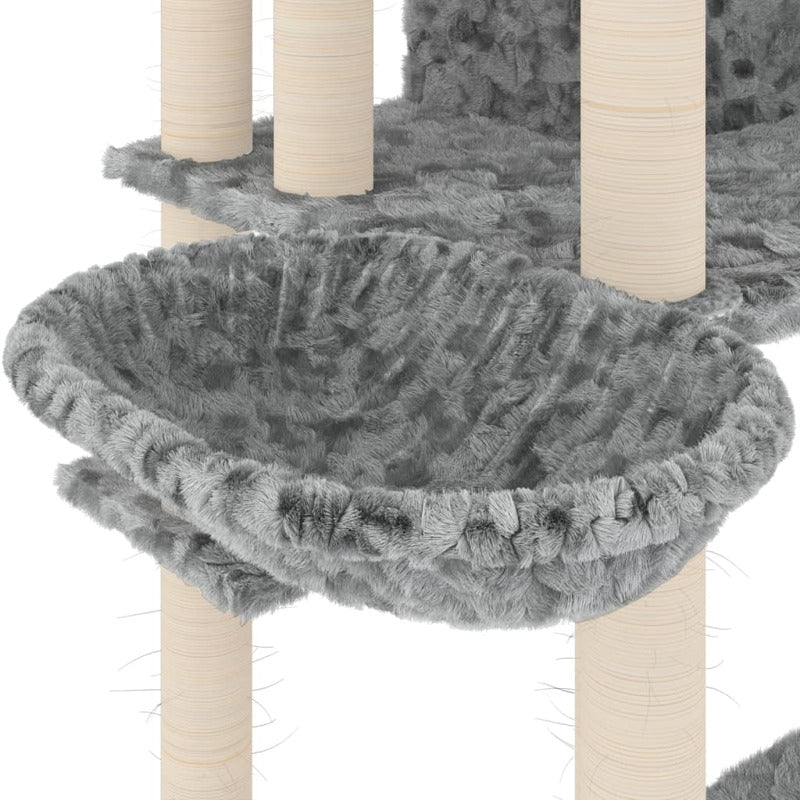 Vidaxl Rascador Para Gatos Con Postes De Sisal Gris Claro 191 Cm_5