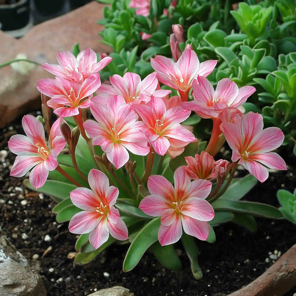 Siskiyou Lewisia - 3 Pzs - Lewisia Cotyledon - Altura 10-20cm - ⌀10cm_4