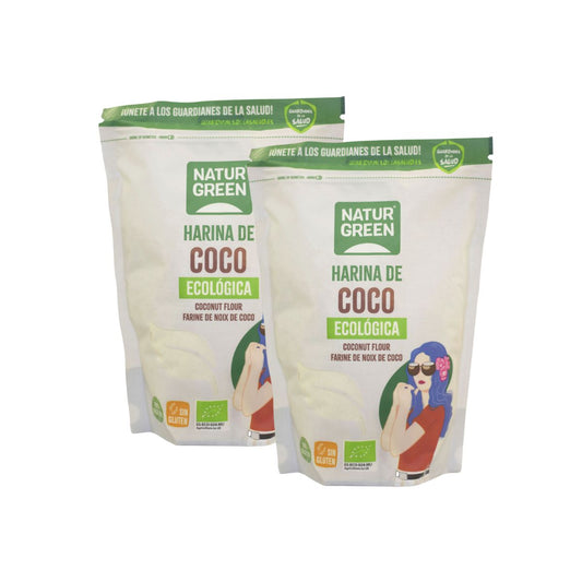 Pack 2 x Harina de Coco Bio Sin gluten NaturGreen 500 g