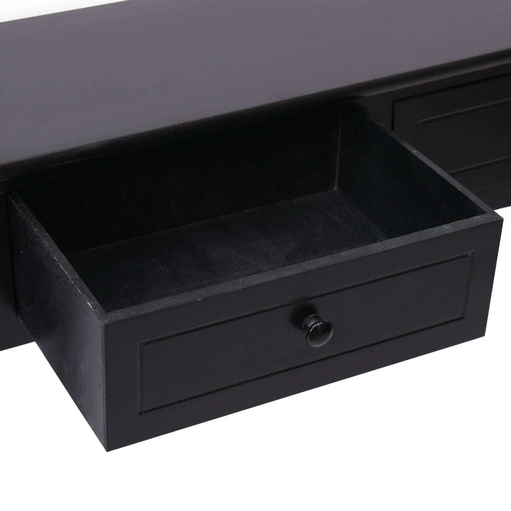 Mesa Consola De Madera Negra 90x30x77 Cm_4